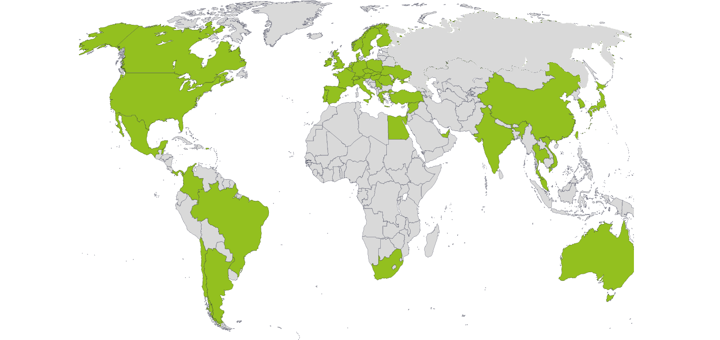 Map of labs worldwide using Plexon technology